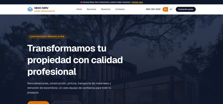 Sitio de remodelaciones — Nexo-Serv Home Improvement